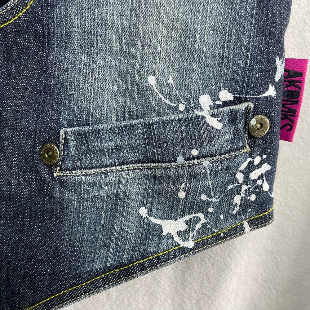 Akademiks Denim Vest with Paint Splatter - Picture 6 of 6